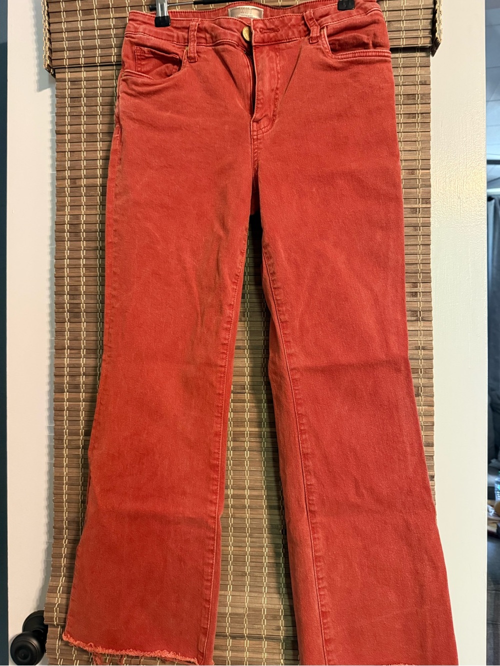 High rise ankle flare jeans